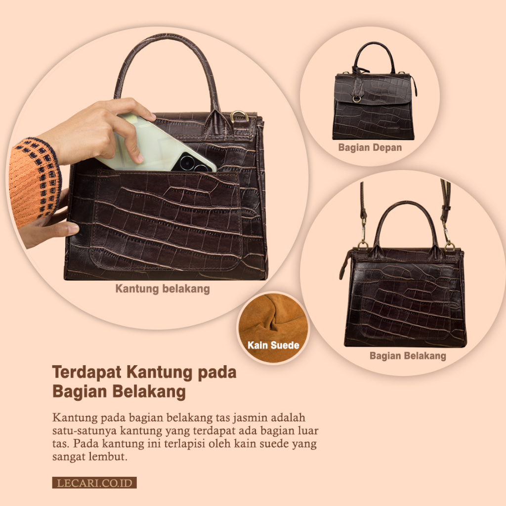 Lecari Jasmine Sling Bag Leather Tas Selempang Wanita Kulit Asli