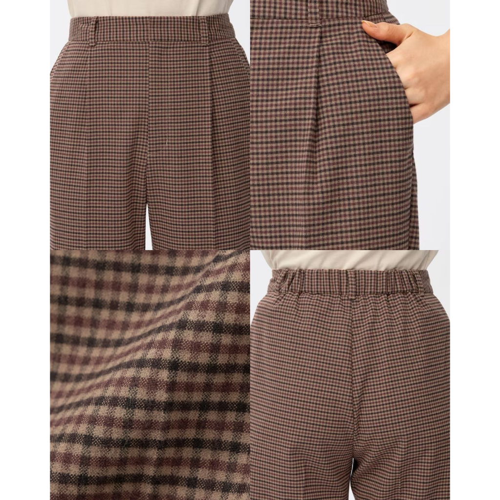 GU Checkered Wide Pants