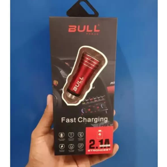 CHARGER MOBIL BULL BESI DUAL USB 2.1AMPERE ORIGINAL 100%