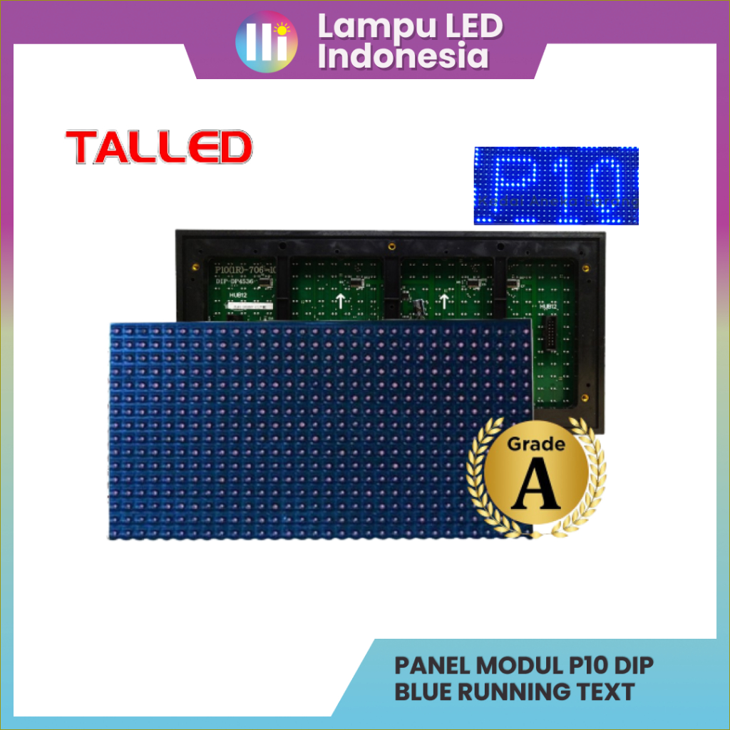 MODUL P10 DIP LED TALLED | MODUL LED RUNNING TEXT BLUE | OUTDOOR INDOOR