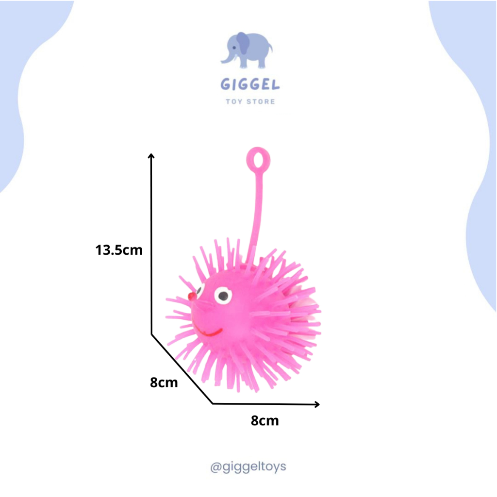 [ Giggel ] Mainan Anak Ubur-Ubur / Puffer Ball / Mainan Sensory Bola Duri Nyala / Mainan Yoyo Bola Karet