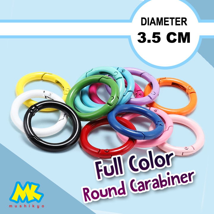Carabiner Bulat Full Warna 3.5 CM