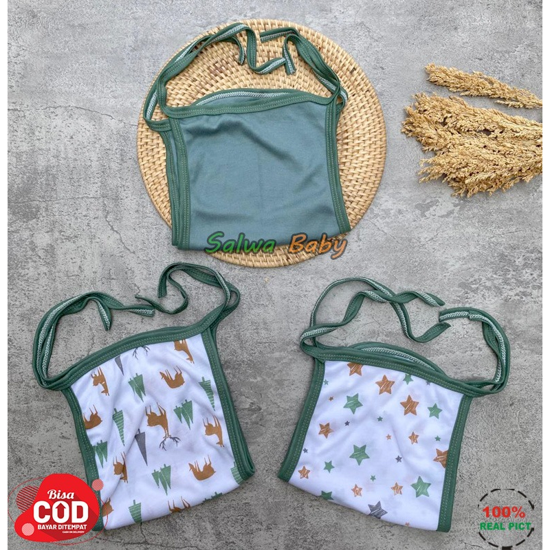 Isi 6 PCS / Isi 12 PCS Popok Bayi Baru Lahir Popok Tali Kain Cuci Ulang Seri Sage Green Usia 0-3 Bulan Anababy