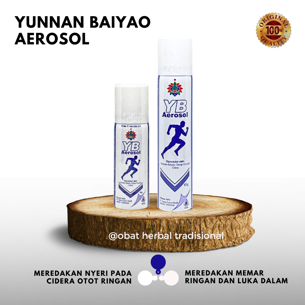 Yunnan Baiyao Aerosol spray - YB Aerosol Spray Isi 85 gr  50 gr obat gosok untuk nyeri otot rematik memar dan keseleo