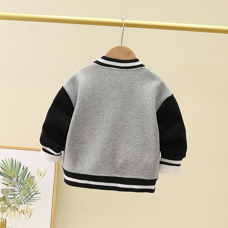 jaket keren anak lakilaki warna grey black usia 6 bulan - 5 tahun premium import