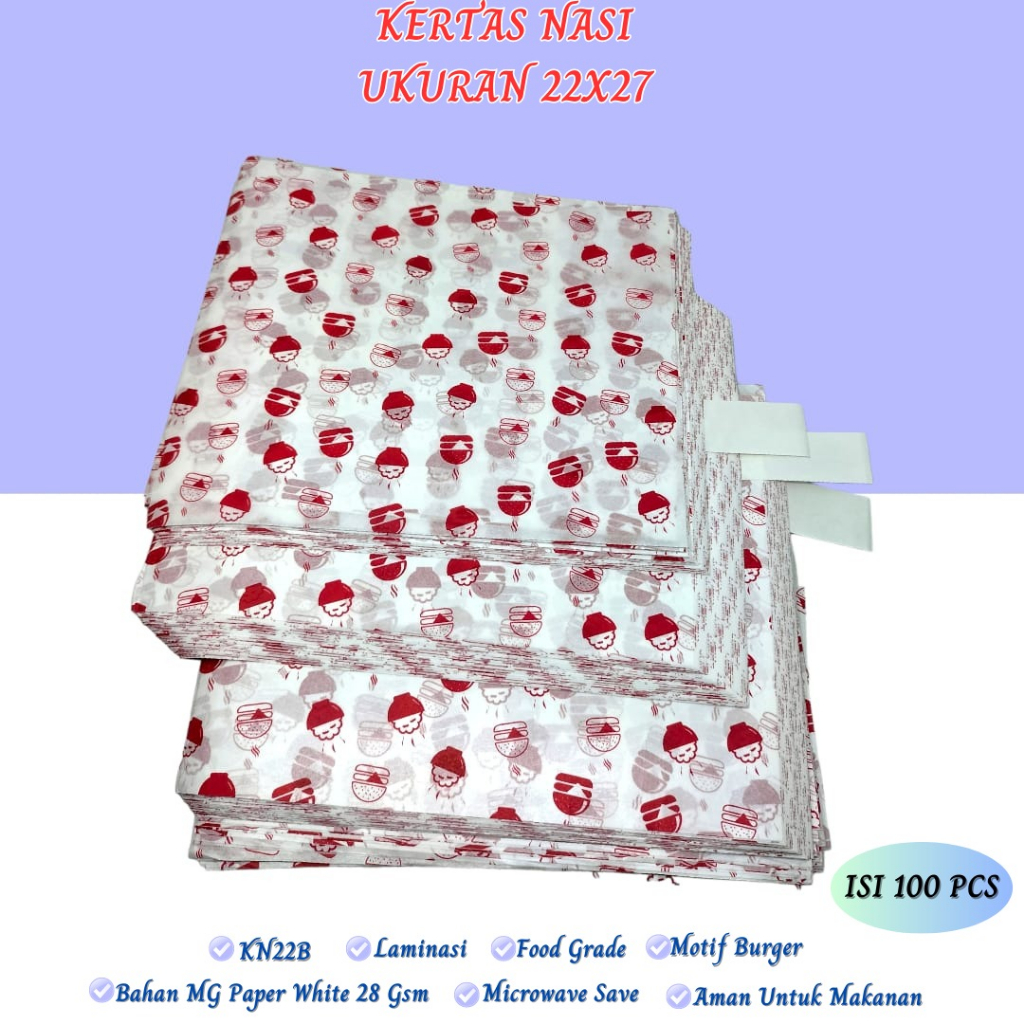 Kertas Burger Motif (Isi 100 Pcs-KN22B)