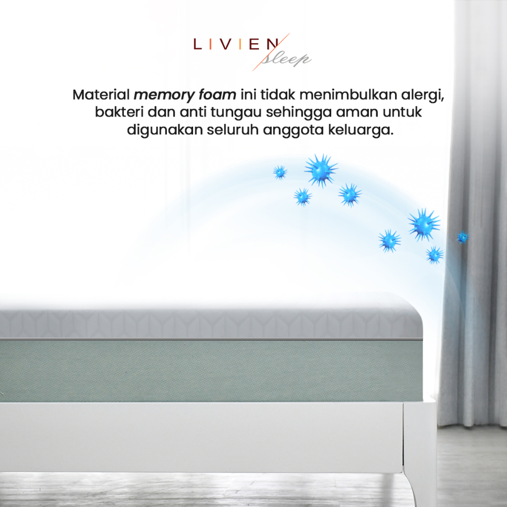 Kasur Busa Memory Foam, Livien Sleep Mestige Mattress  FREE Milea Bed Frame