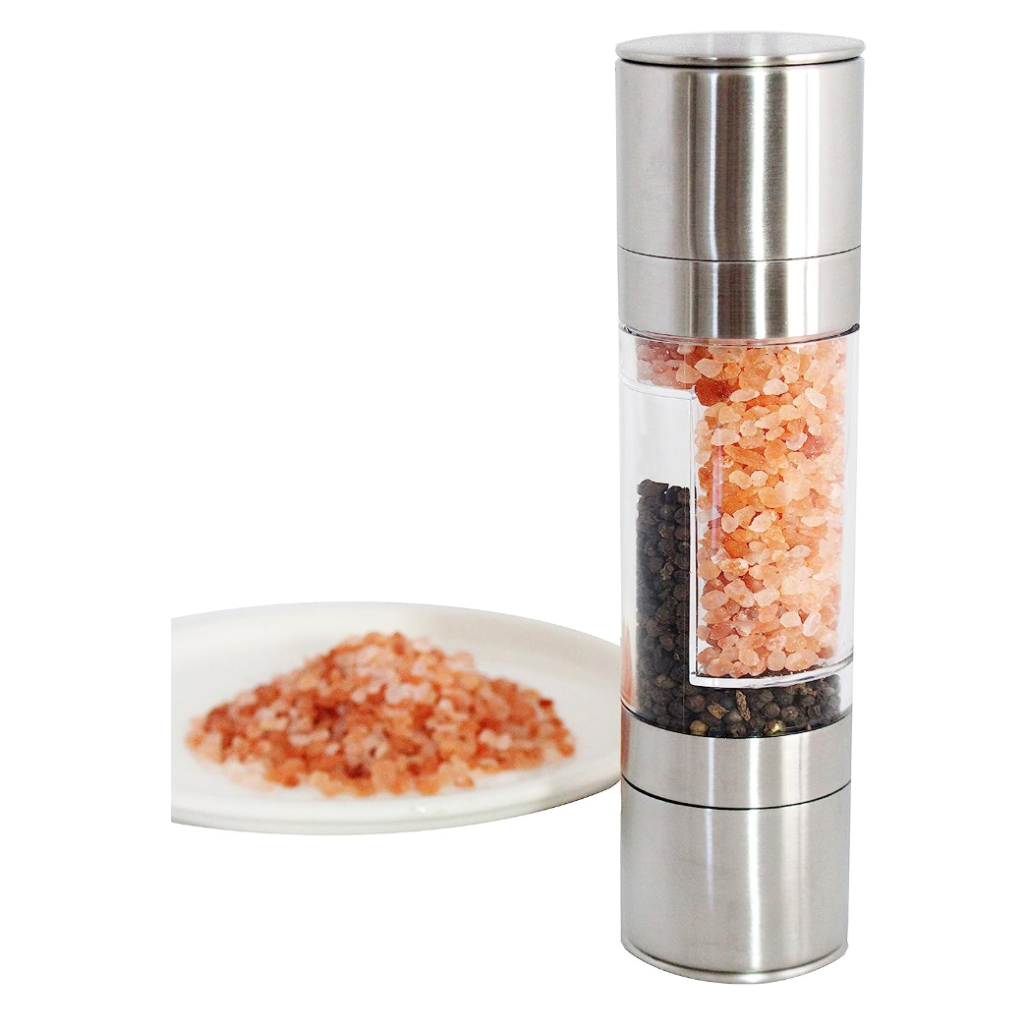 One Two Cups Penggiling Biji Lada 2 in 1 Spices Pepper Grinder 200ml - OT-22 - Silver