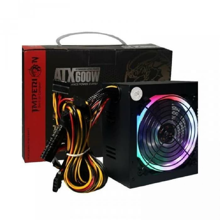 Imperion 600w RGB 8 PIN Power Supply Gaming PSU ATX 600 Watt 8pin RGB