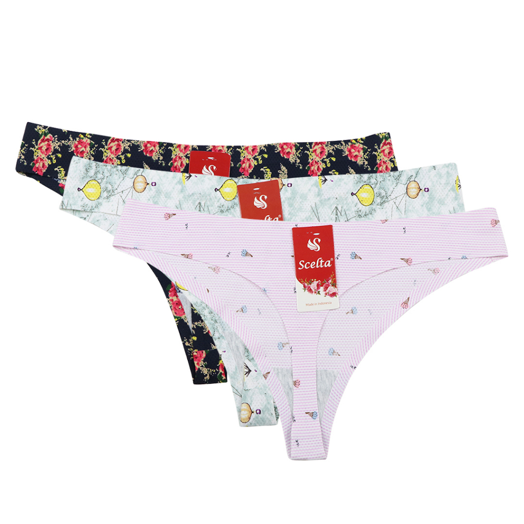 Scelta - Gstring Celana Dalam Wanita Model Thong G-string Seamless Halus Cd Sc 1243 thumbnail 2