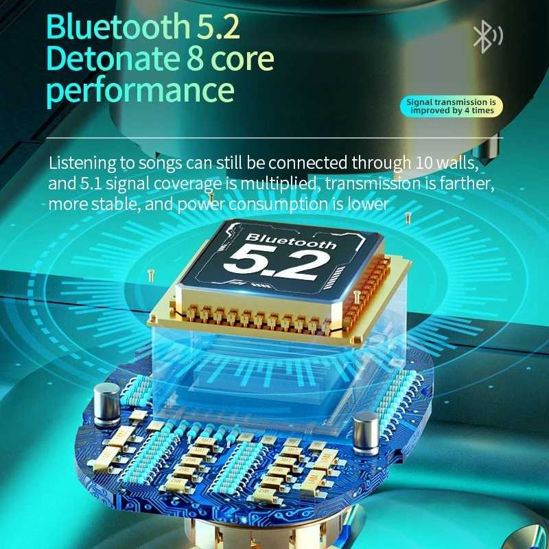TWS Earphone Bluetooth 5.3 HIFI Waterproof IPX5 2200mAh Speaker Erphone Suara Jernih Koneksi Blutut Berkualitas
