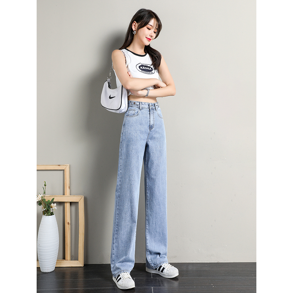 Hot Sale Biru Highwaist Kulot Celana Jeans Wanita