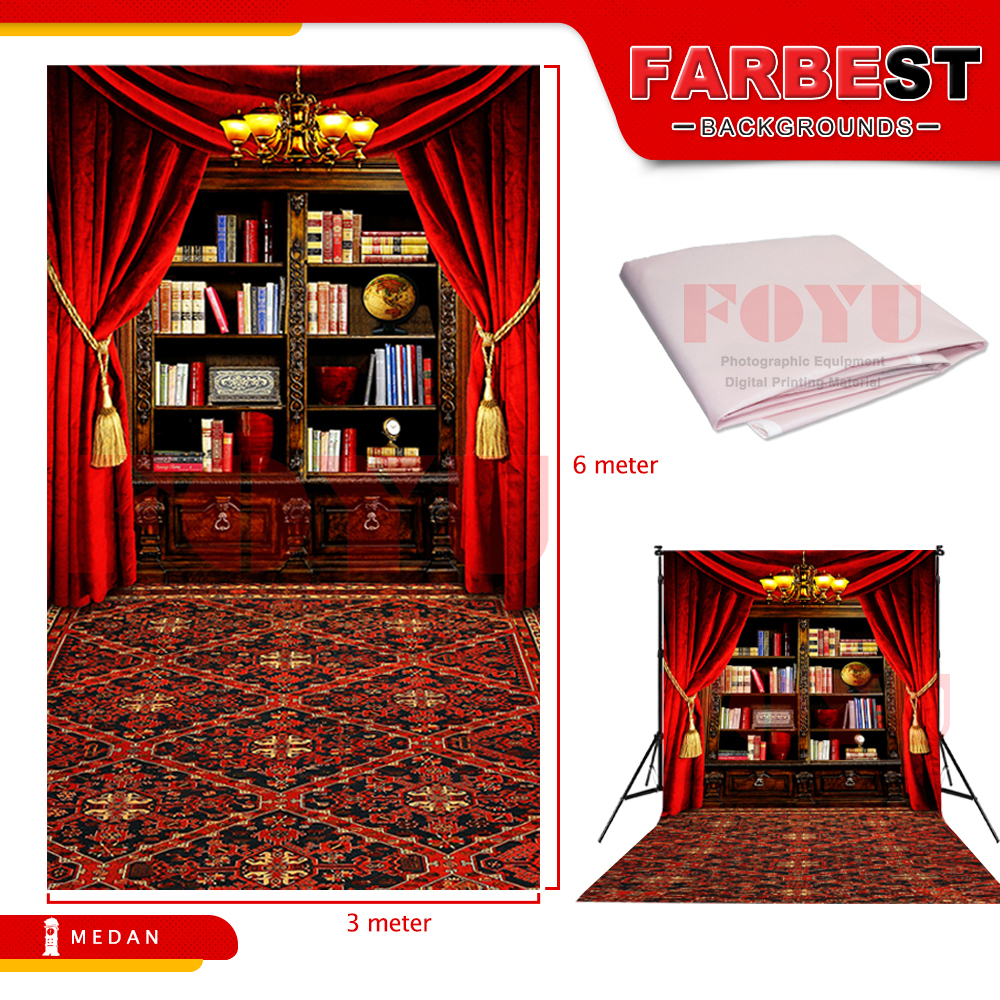 Background Foto Inkjet Ukuran 3x6 Mtr Wisuda Rak Buku RB-015