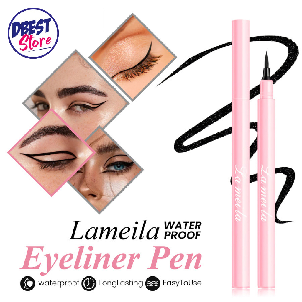 ORIGINAL Lameila Eyeliner Black Pencil Pensil Cair Warna Hitam Profesional Anti Air Tahan Lama 24h