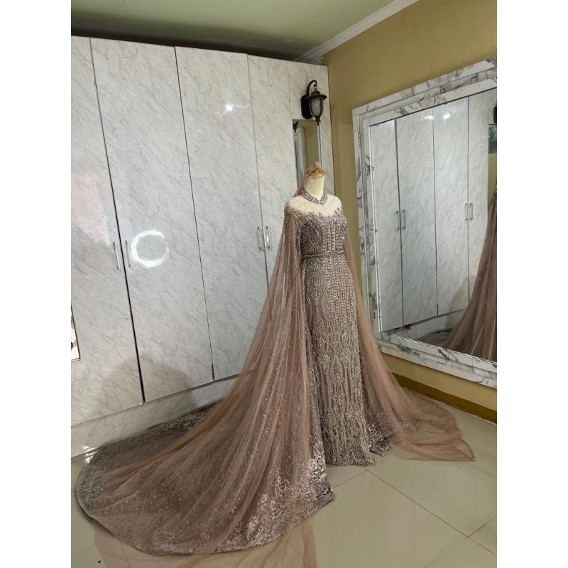 GAUN WEDDING SLIM  MEWAH  FULL PAYET BEREKOR /GAUN MODERN//GAUN BARBY MEWAH//GAUN PENGANTEN/DRES