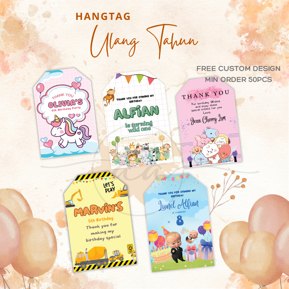 

Hangtag Ulang Tahun Anak - Label Birthday custom