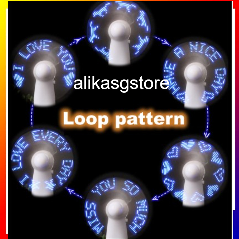 Kipas Angin LED Mini Portable Tulisan Campur Untuk Hadiah/Kado