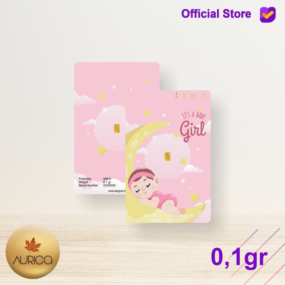 Logam Mulia Micro Gold Star Gold Baby Girl Series 0.1gr