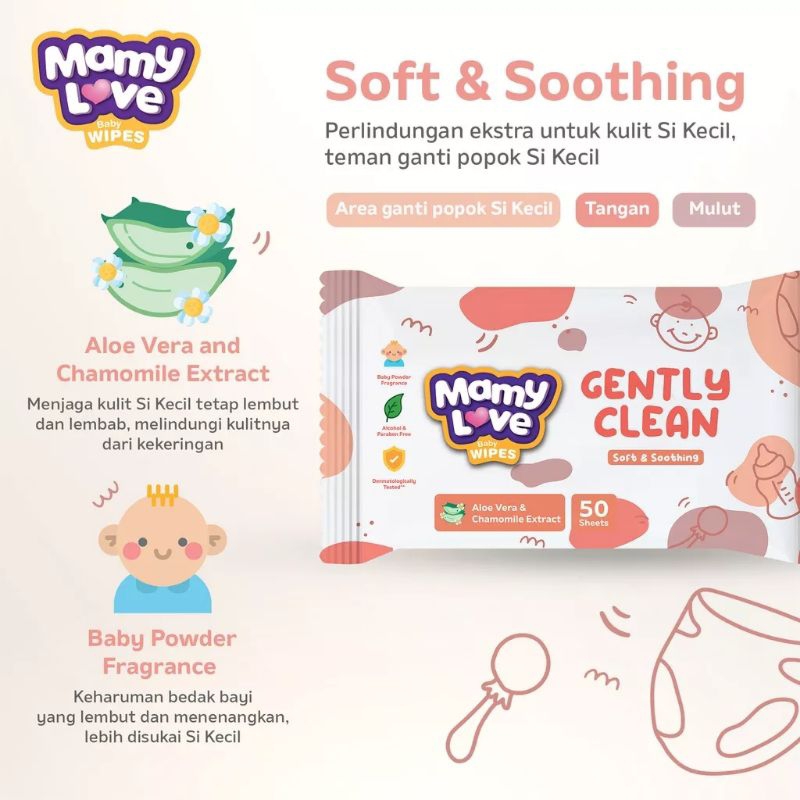 Mamy Love Baby Wipes 50 Sheets Buy One Get One