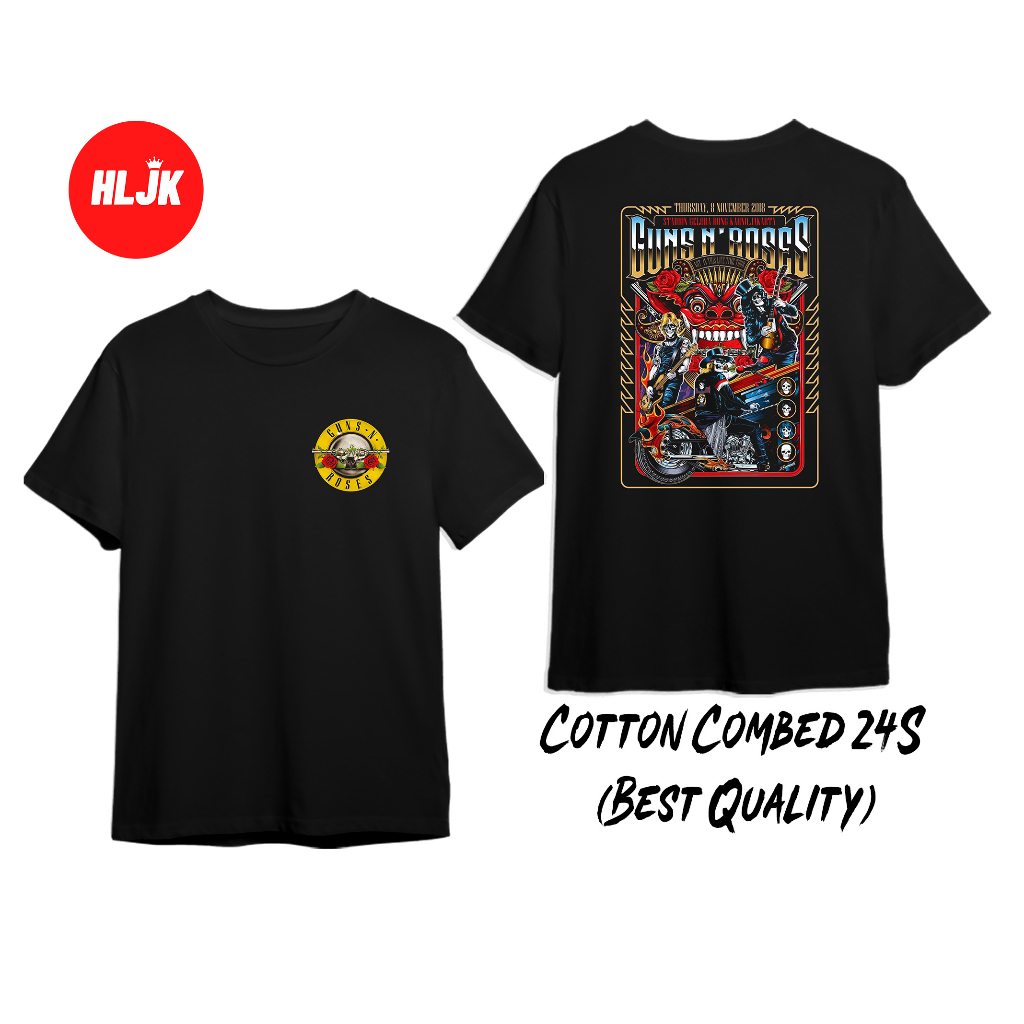 Kaos Band GUNS N'ROSES - Konser Jakarta 2018 / Tshirt Rock Metal