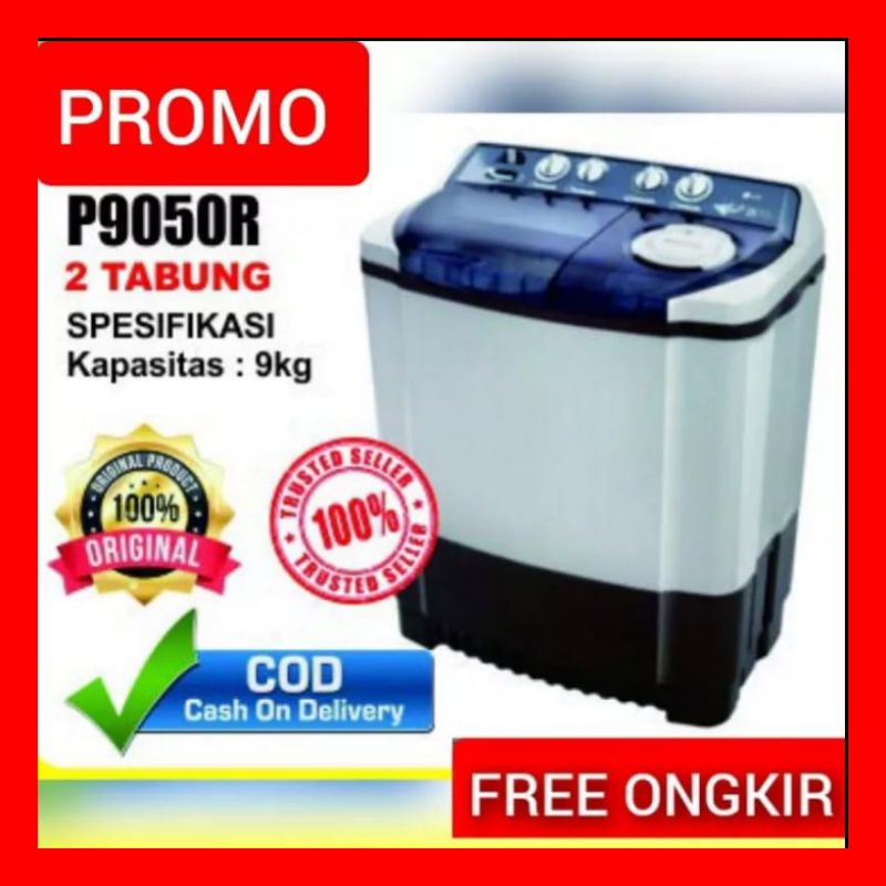 KHUSUS PALEMBANG MESIN CUCI 2 TABUNG LG 9KG P9050R P9050RTB
