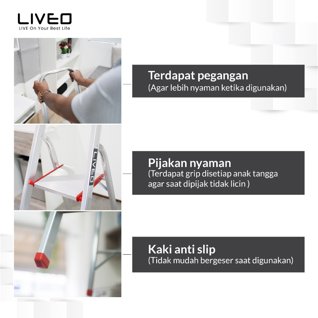 Tangga Rumah Lipat Alumunium Liveo LV-107 / Tangga 7 step