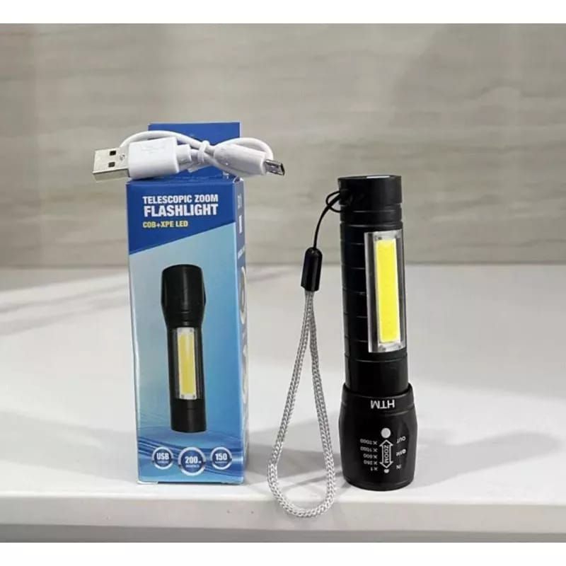 RY - Senter Swat Mini LED Zoom Super Terang / Lampu Senter USB Charger / Senter Swat Police Flashlig
