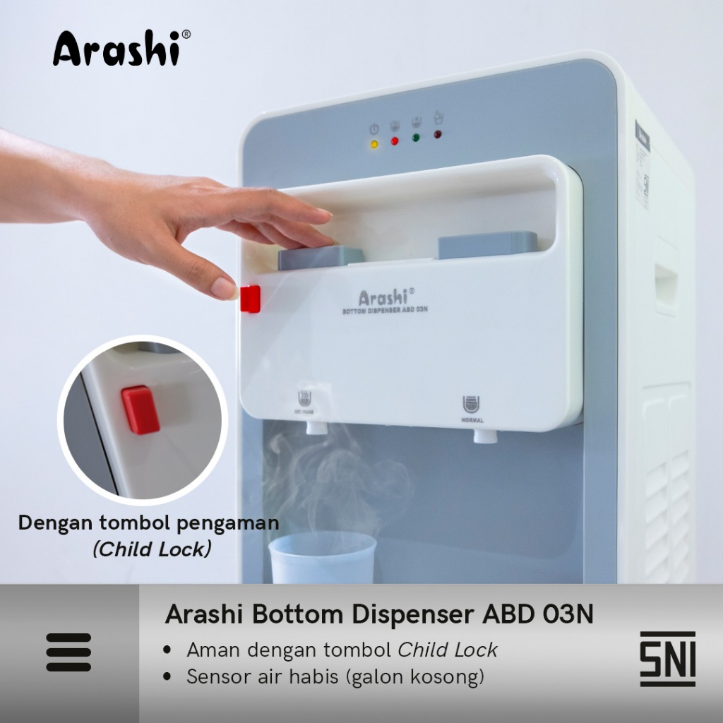 ARASHI ABD03N Dispenser Galon Bawah Hot &amp; Normal