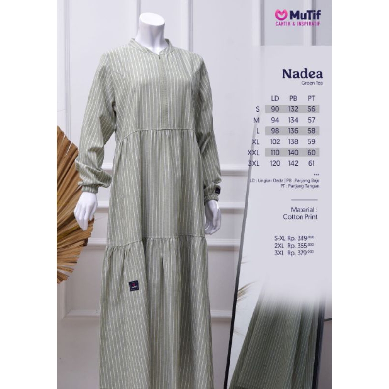 Gamis Mutif Nadea (Teracotta, Greentea) Gamis Premium Gamis Muslimah Gamis Casual