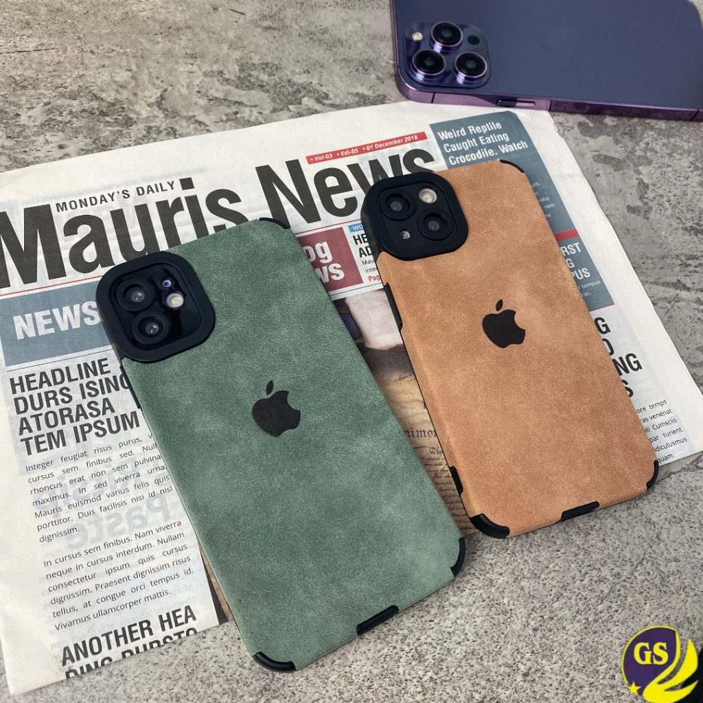 ( 2 ) Softcase full cover velvet leather case kulit iPhone 14 PLUS 14 PRO MAX