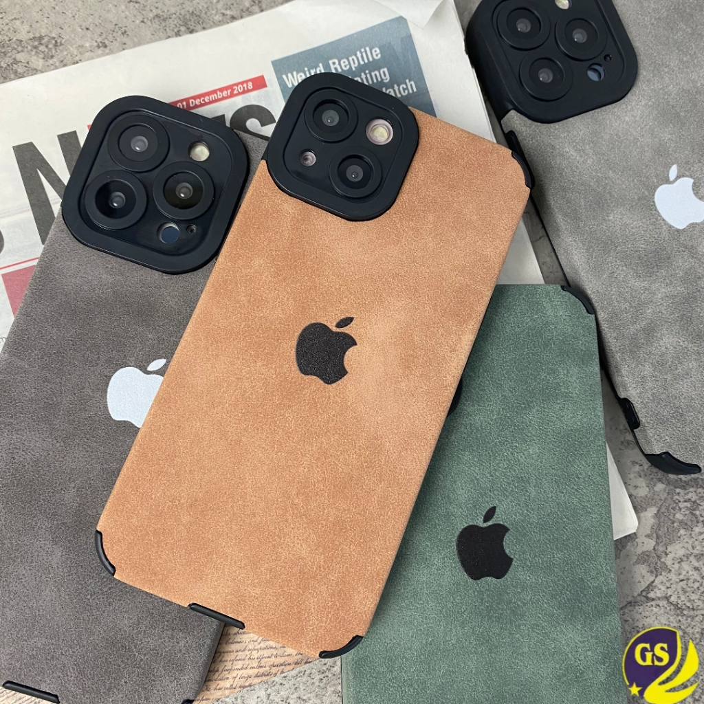 ( 2 ) Softcase full cover velvet leather case kulit iPhone 14 PLUS 14 PRO MAX