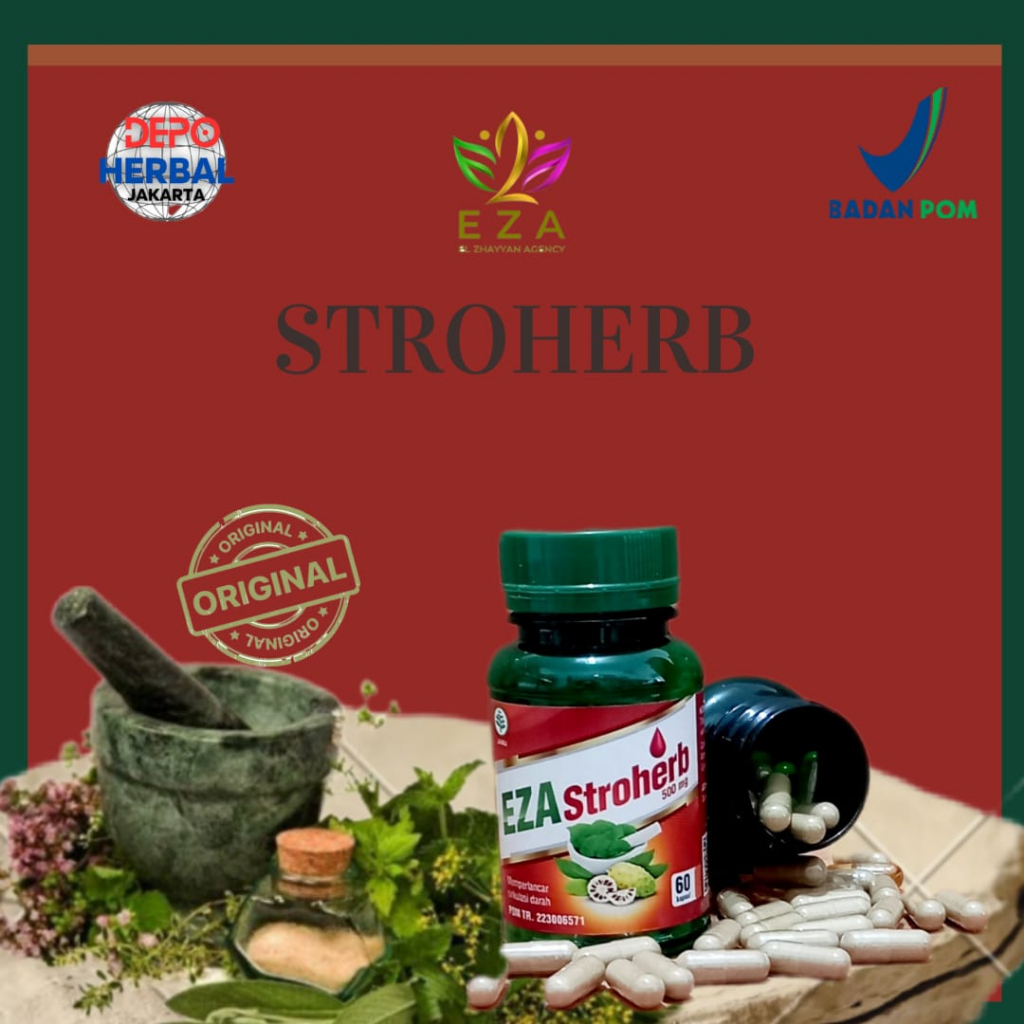 EZA Herba Organic STROHERB 60 kp | melancarkan sirkulasi darah ke otak |stroherb eza original