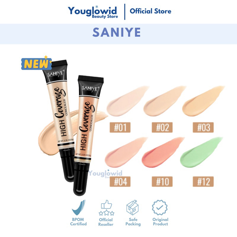 【Official Outlet】SANIYE High Coverage Liquid Concealer R1072 Concealer Colour Corrector Cream Full Coverage Spot Dark Circle Contour Wajah Alas Makeup Kantung Mata Bintik Hitam Viral BPOM