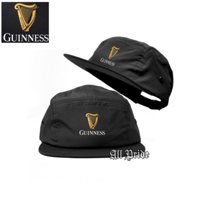 Topi 5 panel snapback premium/five panel snapback/Topi distro pria wanita casual/GUINNESS