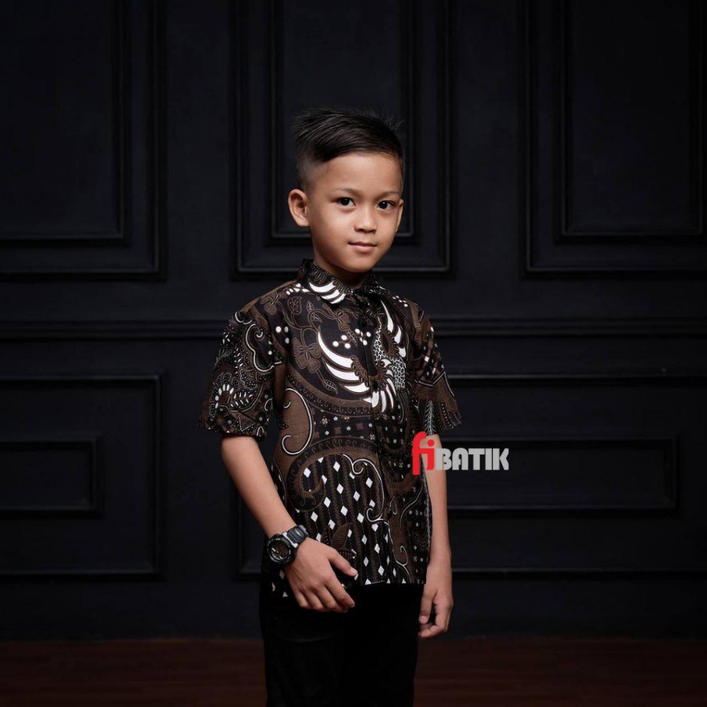 [TERLARIS] batik anak - baju batik anak laki laki umur 1-12 tahun hem batik anak pendek premium quality