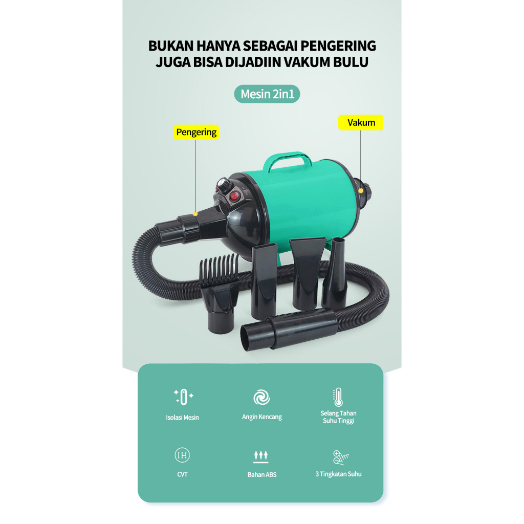 2400W Pengering Rambut Hewan / Pet Blower / Pet Dryer / Kucing Blower Anjing / Pengeringan hewan peliharaan Blower