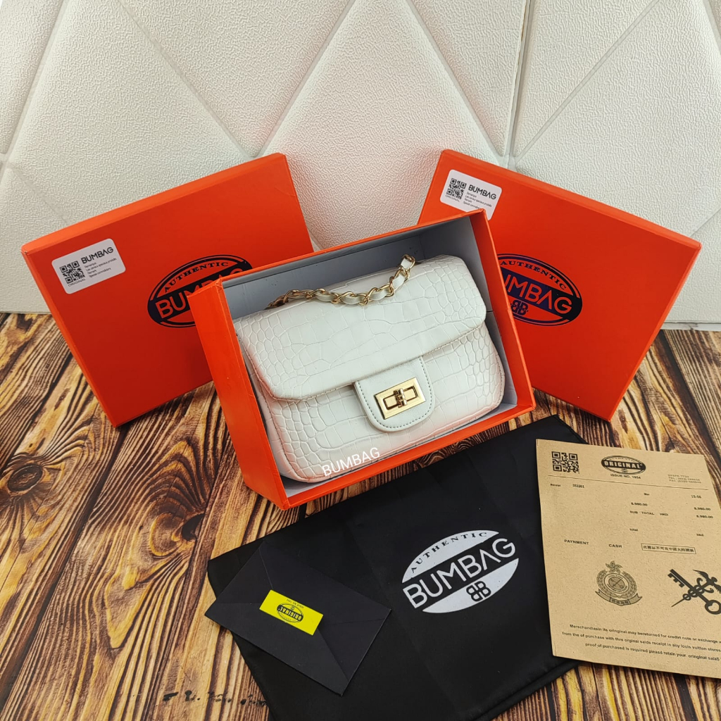 BUMBAG Tas Wanita Shoulder Bag Wanita Vintage Laila Bag Korea Kekinian Terbaru - Sophie Laila Bag - Tas Selempang Wanita Import Bag Wanita Hand Bag Wanita Bag Jinjing Tenteng Croco - Sophie Kelie Bag - TAS IMPORT BABY CROCO FREE BOX PREMIUM BAG 191597