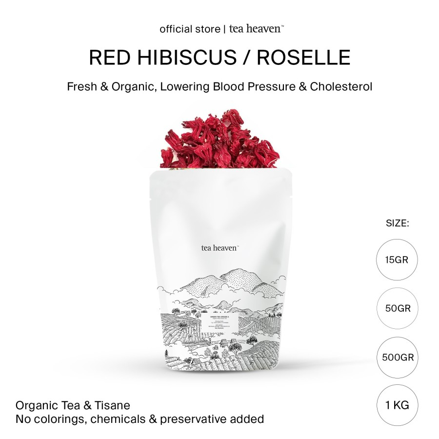 

Rosella Kering Organik Premium 50gr-1kg| Pure Hibiscus Flowers Organic