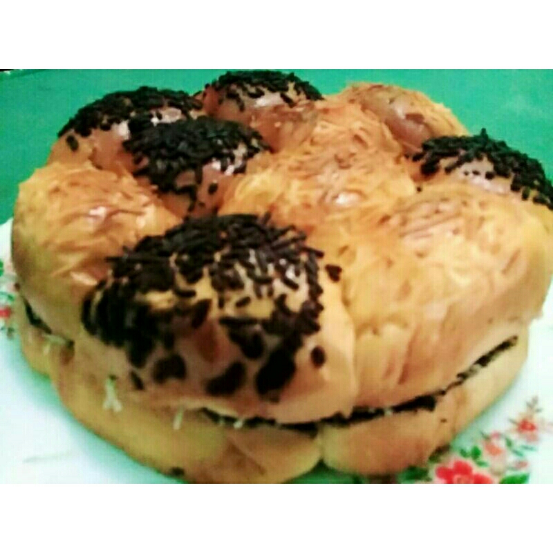 

Roti Sobek Manis Cokelat-Keju (American Soft Bun Chocolate-Cheese)