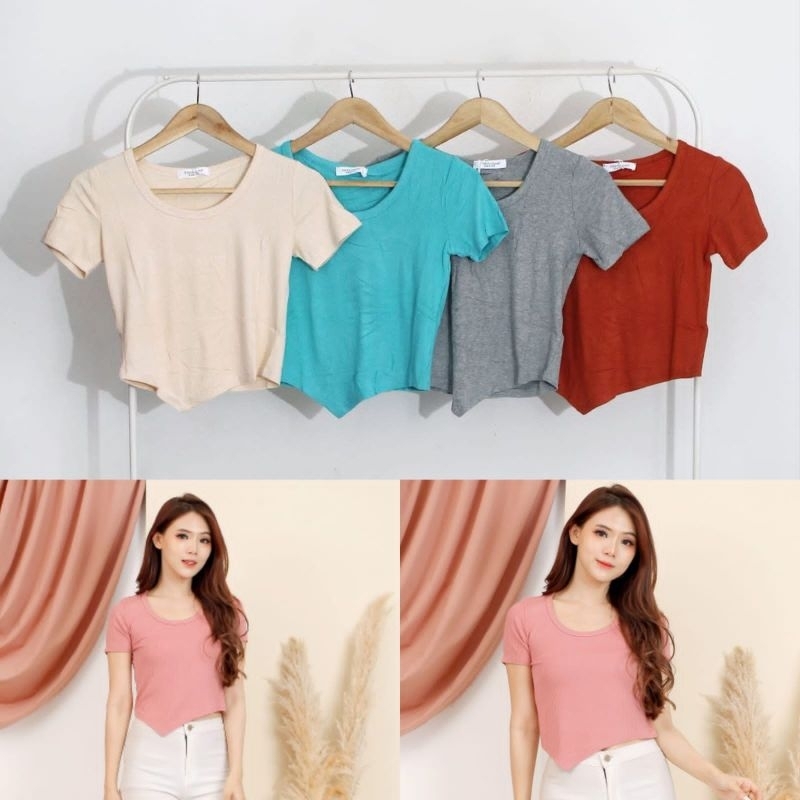 ATASAN CROP TOP T&amp;T UN SIMETRIS FASHION WANITA BELLA 1690