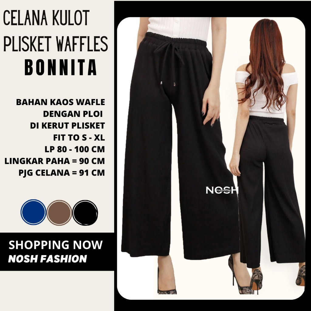 Celana Wanita Korea Plisket / Celana Plisket Gaya Korean Look  Casual Pants Model ploi flisket lidi 