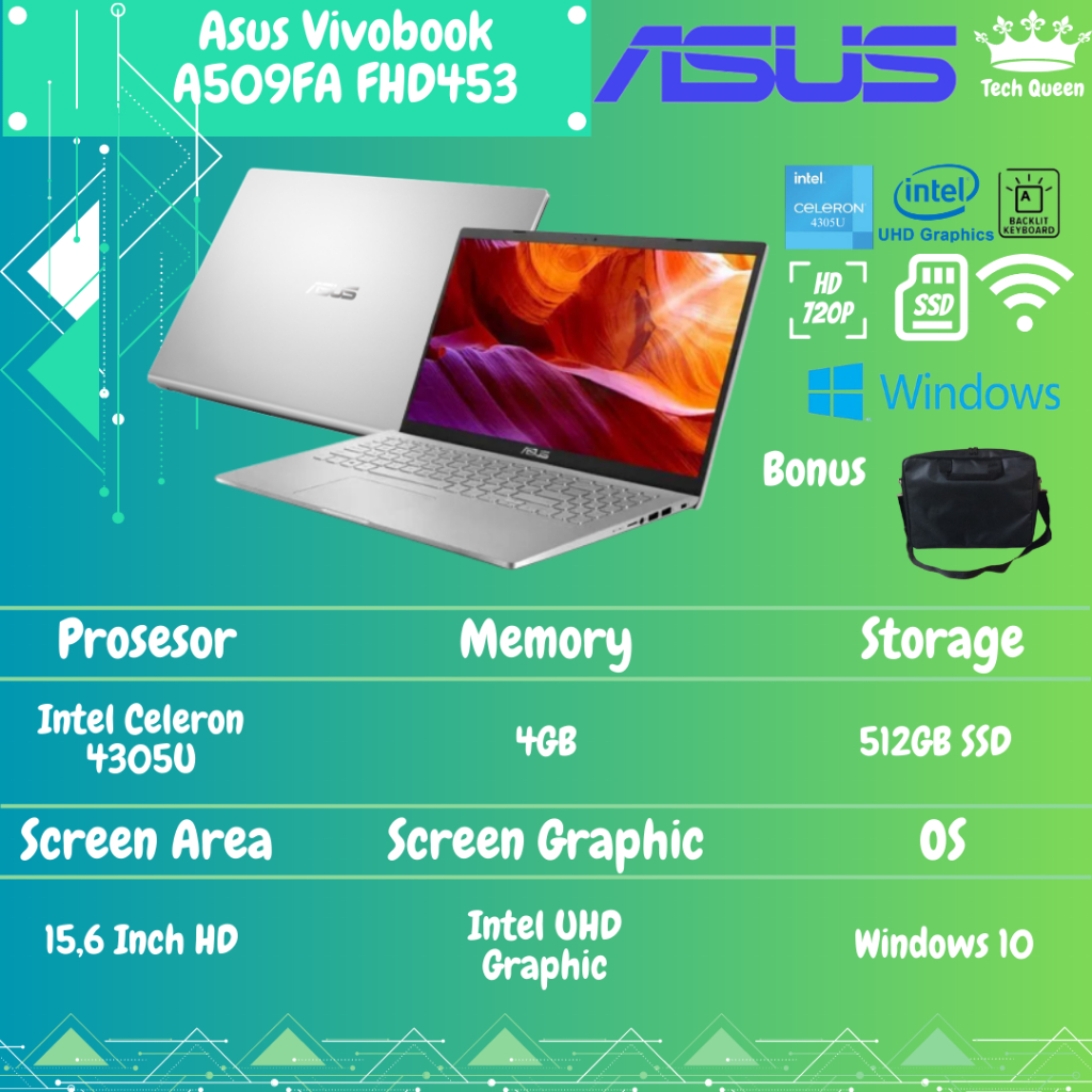 Asus A509FA FHD453/FHD454 4305U 8GB 512SSD W10+OHS 15.6FHD