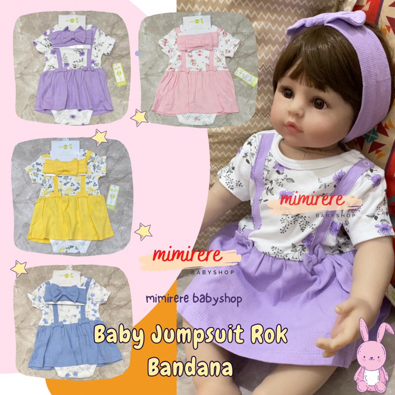 Payifang Cotton Rib Jumper Rok Bandana | Rok Jumper Bando Baby Girl