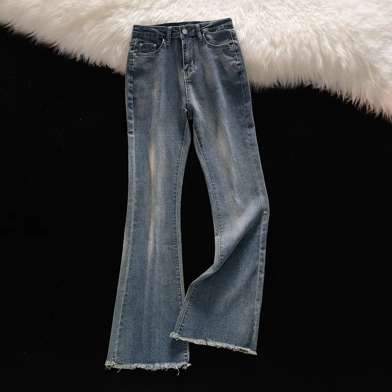 Rawis Cutbray Jeans Highwaist Seksi Celana Jins Wanita Korea Kekinian