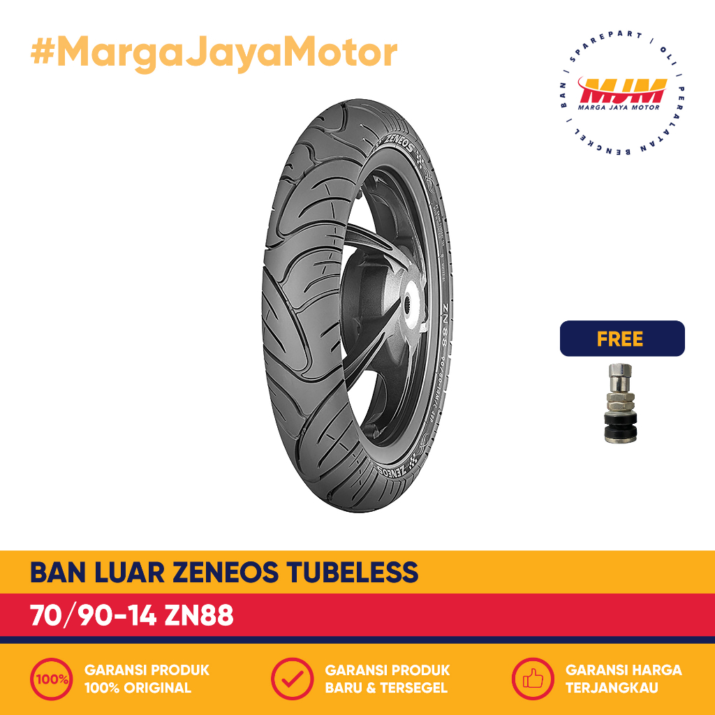 Ban Luar Zeneos ZN88 70/90-14 Tubeless Free Pentil