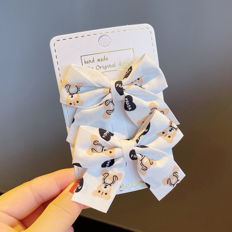 MMM Jepit Rambut Pita Anak Lucu 2 in 1 Jepitan Rambut Fashion Ribbon Hair Pin Gaya Korea Kids Import Murah