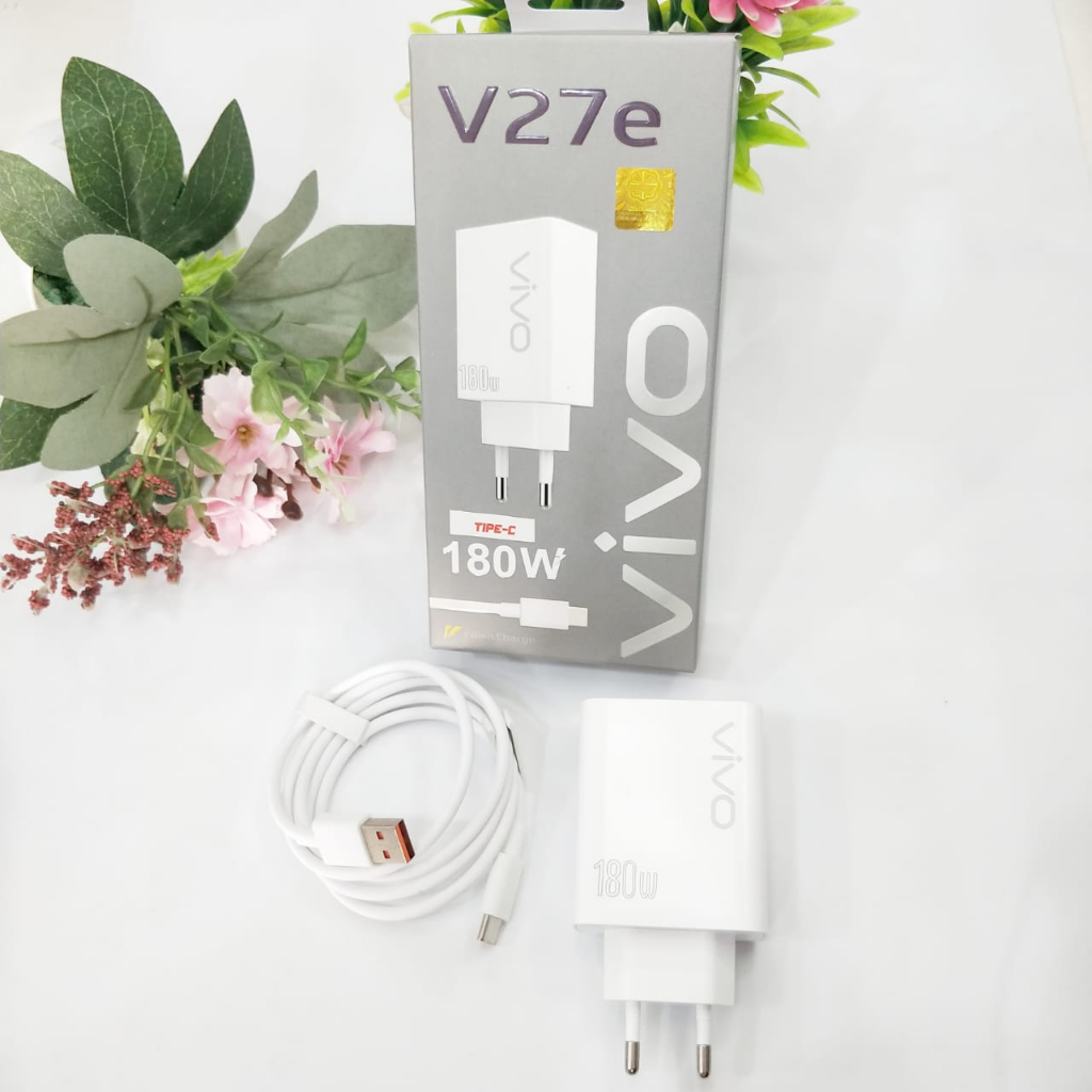 Charger Vivo V27E 120W Original 100% Fast Charging 9V-2A Micro USB &amp; Type-C