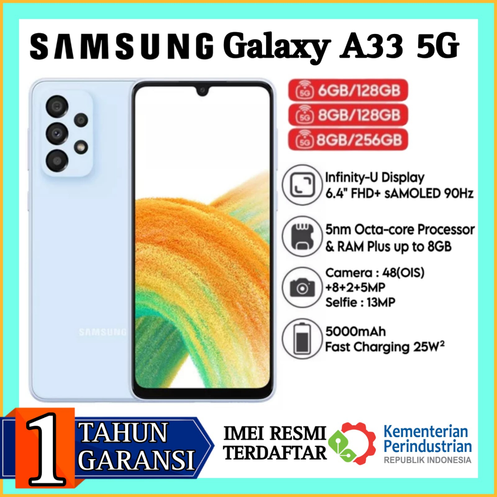 Samsung Galaxy A33 5G 8/128GB 8/256GB - Garansi Resmi SEIN