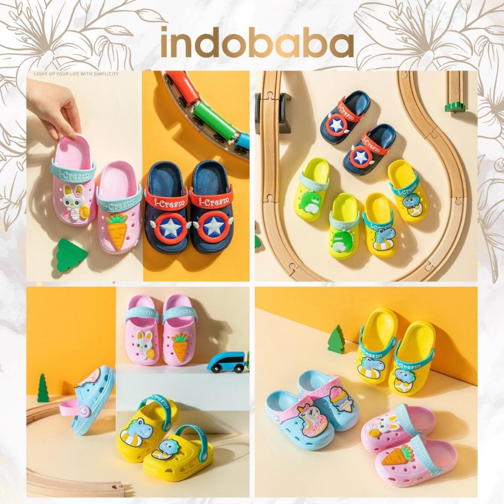 indobaba Sandal Anak Import Karakter Kartun Non-slip Cocok untuk anak laki-laki dan perempuan import S101