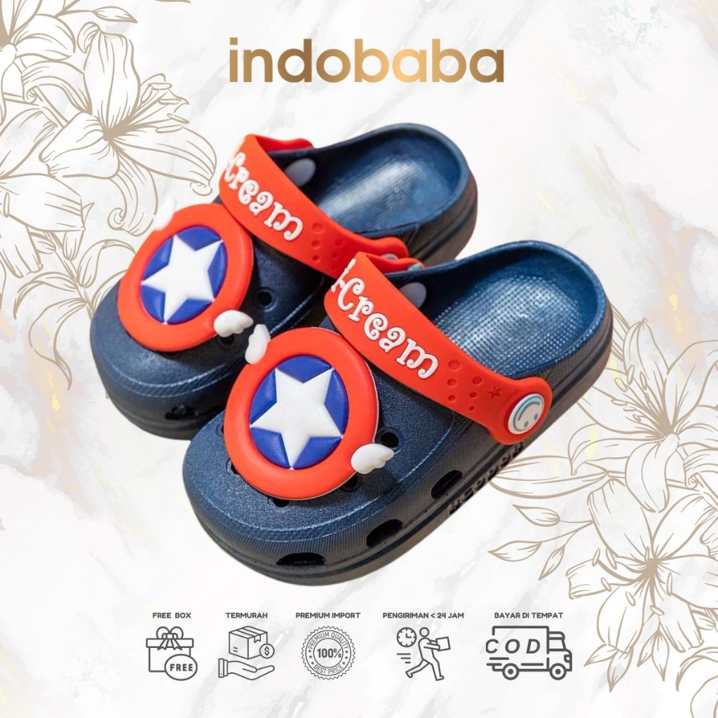 indobaba Sandal Anak Import Karakter Kartun Non-slip Cocok untuk anak laki-laki dan perempuan import S101